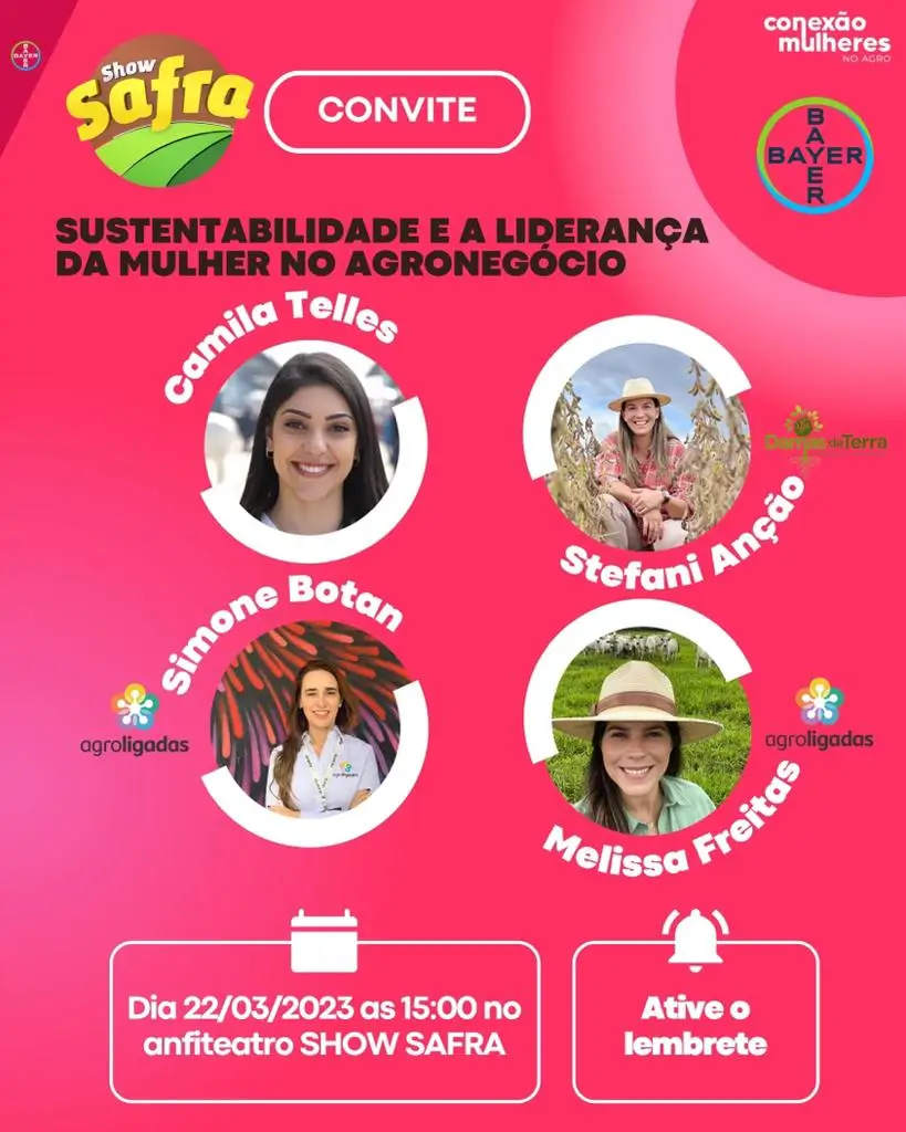 Liderança da mulher no agro será pauta no Show Safra 2023Liderança da mulher no agro será pauta no Show Safra 2023